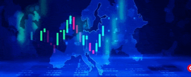 A blue screen displaying the text "forex trading" in bold letters.