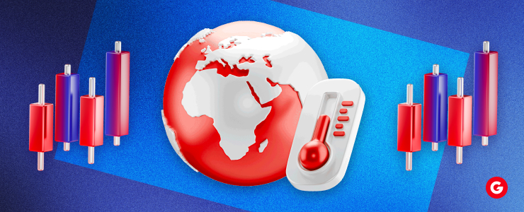 A globe featuring a thermometer, symbolizing global temperature monitoring and climate change awareness.