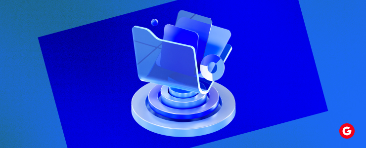 A blue and white object set against a solid blue background, emphasizing its colors and design.