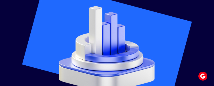 A blue and white cube alongside a blue and white bar, representing a forex trading concept.